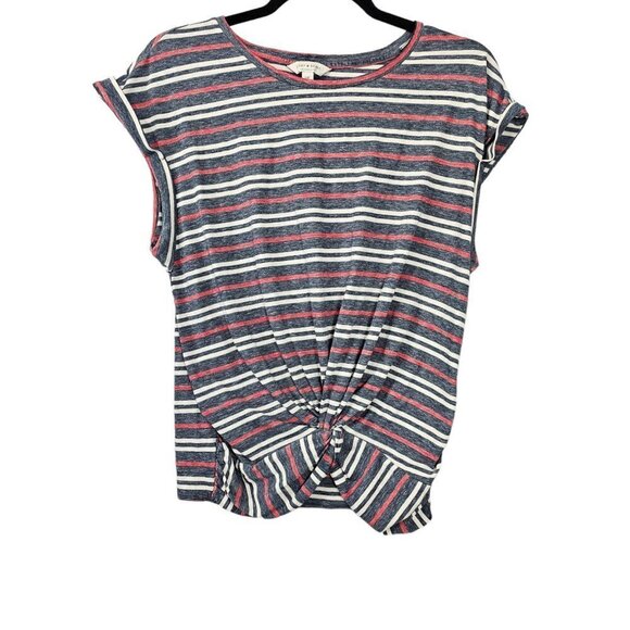 Lucky Brand Twist Short Sleeve Top New - Picture 1 of 8
